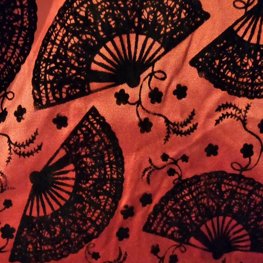 VOODOO VIXEN Red Black Fan Halter Dress Fit & Flare - Rare! - Picture 8 of 8